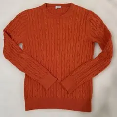 J.LINDEBERG メンズ 丸ネックセーター 長袖 オレンジ色