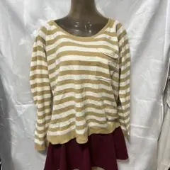 ストライプ柄長袖トップス