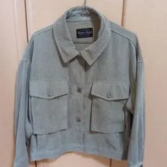 グリーン コーデュロイ ショートジャケット