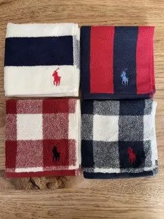 新品 RALPH LAUREN 刺繍タオルハンカチ ４枚セット　3