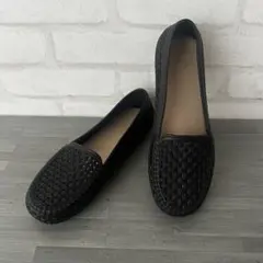 極美品　⭐️ メッシュ フラットシューズ ブラック Mサイズ レインパンプス 黒