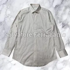現行 極美品 サルヴァトーレフェラガモ 長袖シャツ ストライプ 綿 イタリア製のサムネイル