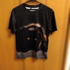 黒猫プリント 半袖Tシャツ