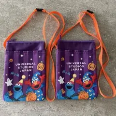 【非売品】ユニバーサル　ハロウィン　クッキーモンスター　エルモ　ストラップポーチ