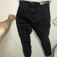 Denim Co. スリムストレッチ カーゴパンツ ブラック W32 L30