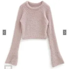 GRL フレアスリーブシャギーニットトップス at2342 ピンク