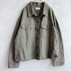 プラステ | ミリタリージャケット【S】クロップド コットンリネン 小さいサイズ