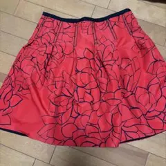 GAP 赤 花柄 フレアスカート 02