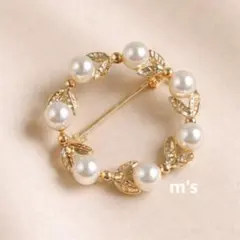 【即日発送‼️】ブローチ ゴールド パールサークル小ぶり入学式卒業式 セレモニー