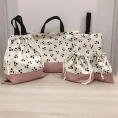 ハンドメイド★ レッスンバック　上靴袋　お着替え袋　お弁当袋　コップ袋