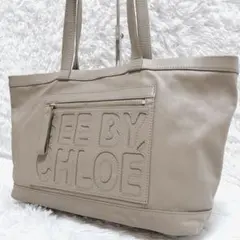 SEE BY CHLOE トートバッグ レザー グレージュ ロゴ 肩掛け A4可のサムネイル
