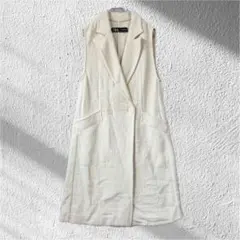 ザラ XS ツイードベスト ロングジレ バーズアイベスト 小さい テーラード