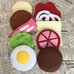 ①ハンバーガー 8種類セット　おままごとフェルト