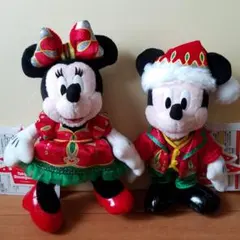 ディズニーランド ミッキー ミニー 2014 クリスマス ぬいぐるみバッジ