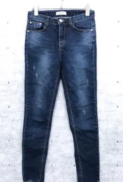 EGOIST 古着 ウォッシュダメージ加工 ストレッチ デニムスキニージーンズ