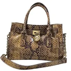 MICHAEL KORS パイソン型押しレザー チェーンショルダーバック