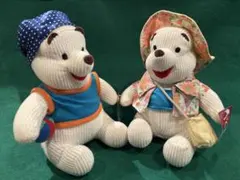 【期間限定特価】レアカラーのプーさんぬいぐるみ　カップル2体セット