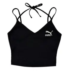 新品 定価4180円 PUMA キャミソール クロップド丈 リブ ブラックのサムネイル