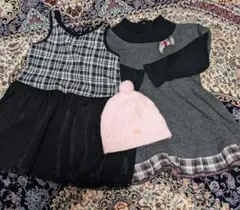 BEBE ワンピース2着(サイズ90)と帽子のセット