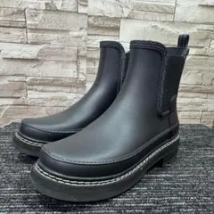 【美品】HUNTER レインブーツ チェルシーブーツ ラバー ブラック 23cm