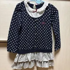 CUTE LOVE 水玉 ワンピース風トップス 130 裾フリル付き