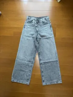 ZARA TRF ハイウエストクロスベルトワイドレッグジーンズ EU 38