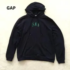 GAP パーカー ネイビー 刺繍ロゴ メンズ カジュアル ゆったり