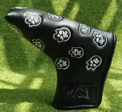 PXG パター用ヘッドカバー スカル刺繍 ブラック