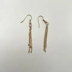ゴールドフリンジ　ピアス