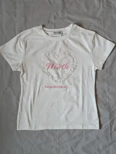 しまむら あっとほぉーむカフェ レース刺繍Tシャツ 白のサムネイル