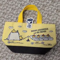 SNOOPY スヌーピー ミニトートバッグ キャンプ柄