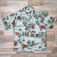 PIKO ピコ ハワイアンシャツ アロハシャツ パームツリー ヤシの木 花 Lのサムネイル