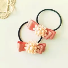 リボンヘアゴム　グログランリボン　MOKUBAリボン