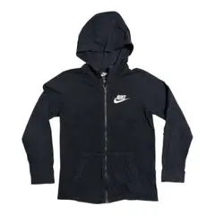 【定番】NIKE フルジップ パーカー ブラック 刺繍ロゴ150〜160cm