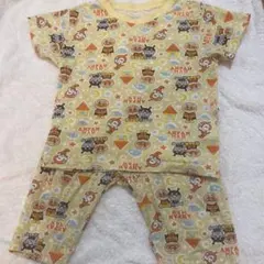 アンパンマン 半袖パジャマ 上下セット 90cm 黄色 総柄のサムネイル