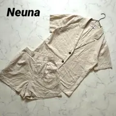 【ヌナ】リネン混 ショートジャケット＋ショートパンツ セットアップ セット