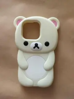 iPhone 16 Pro ケース くまデザイン アイボリー