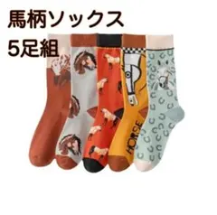 馬柄ソックス5足セット 大人用 靴下 フリーサイズ レディース おしゃれ
