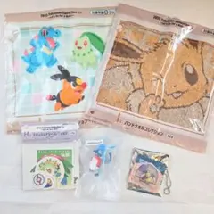 ポケモン ハンドタオル　シール　キーホルダー　グレイシア　イーブイ　マクノシタ