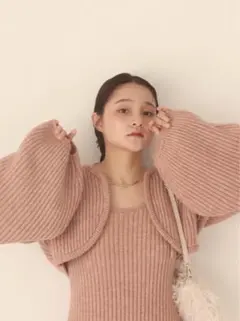 muguet♡bolero set lib knit op新品未使用オークション