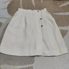 アイボリー プリーツキュロットスカート