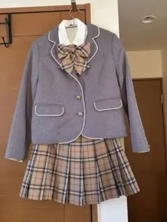 PINK-latte 150 フォーマルスーツ グレー チェック柄スカート卒服