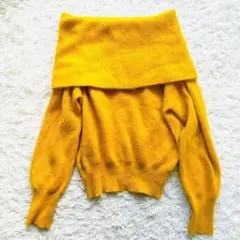 美品✨スナイデル　アンゴラ混　オフショルダー　ニット　プルオーバー　黄