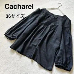 キャシャレル Cacharel ブラウス レース 刺繍 ブラック Mサイズ