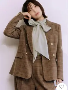 LILY BROWN（リリー ブラウン）ダブルブレストウールジャケットCHECK