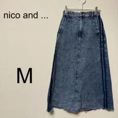 ニコアンド　nico and ... デニムフレアスカート 【M】ロング　綿