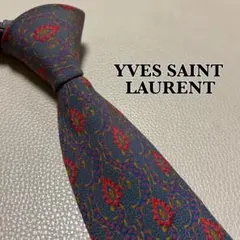 イヴサンローラン ネクタイ ストライプ ドット チェック ネイビー 紺色