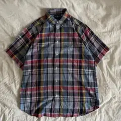 90s Ralph Lauren ラルフローレン チェックシャツ ブルー 水色