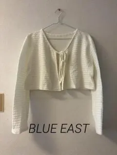BLUE EAST ケーブル柄リボンカーディガン　アイボリーのサムネイル