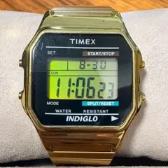 TIMEX デジタル腕時計 ゴールドカラー